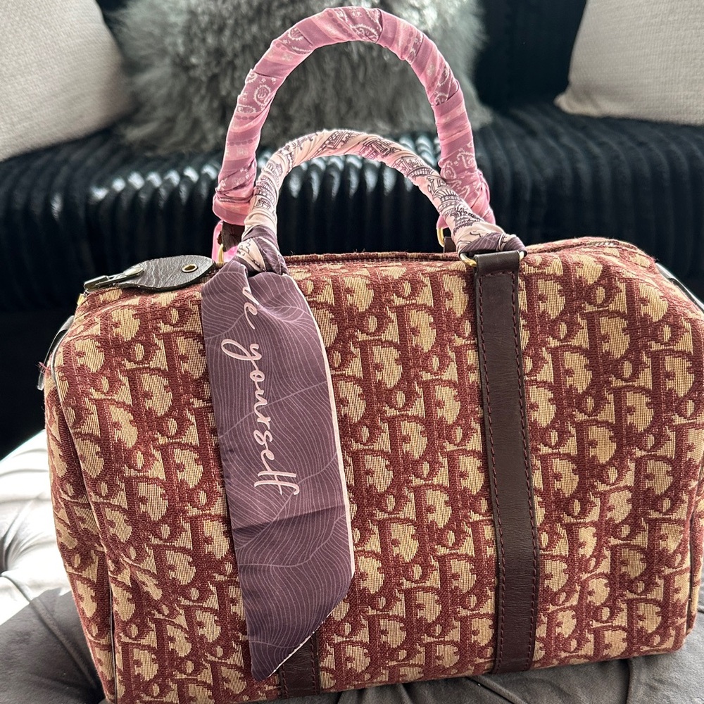 Dior Brown and Pink Satchel Bag